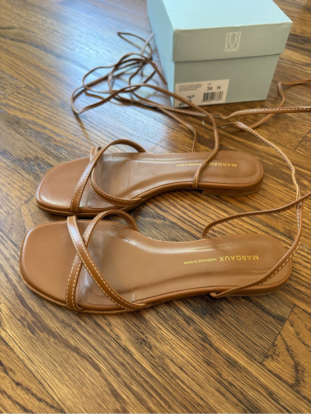 Margaux The WRAP SANDAL in Saddle Nappa - Picture 4 of 7